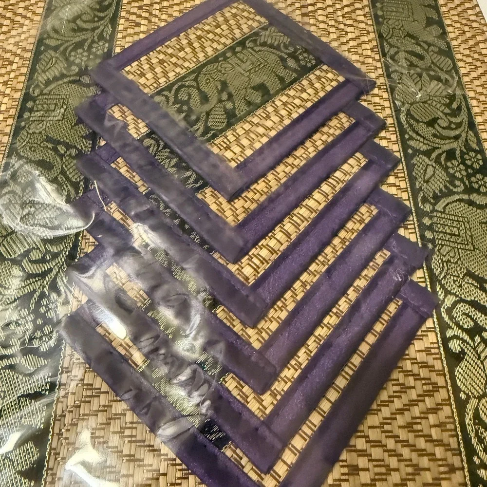 Brand new in the bag Hand-Woven Wicker Reed Placemats Coaster Set of  Set of 6
